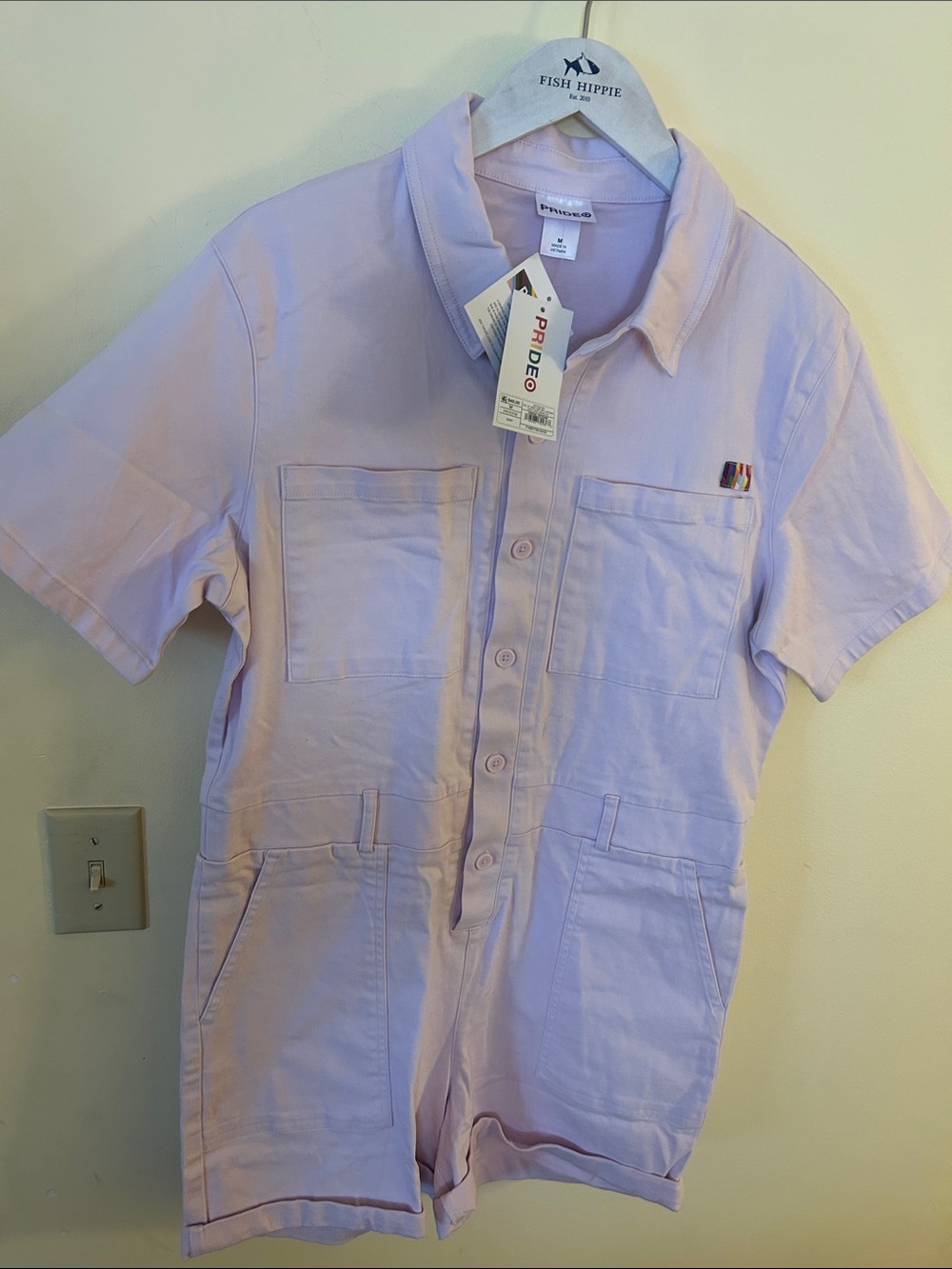 Target Pride boilersuit romper jumper lavender NWT button-up front
unisex lilac